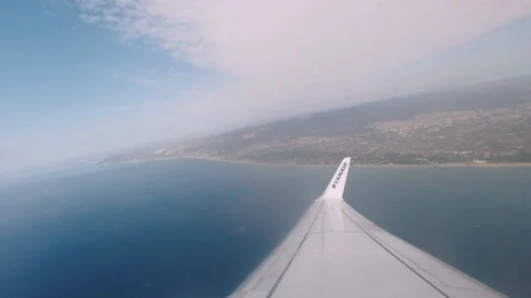 Ryan Air plane window Stock Footage 129242277