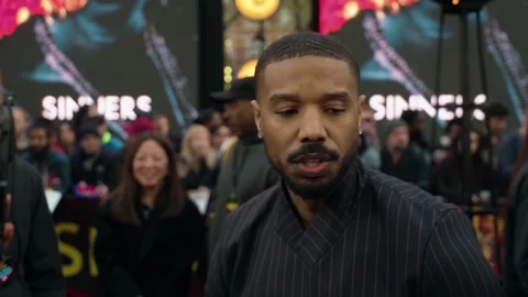 Ryan Coogler's Sinners cast interview at the London premiere Stock Footage 306620739