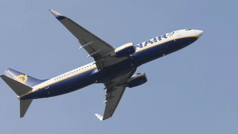 Ryanair airliner taking off Stock Footage 115209416