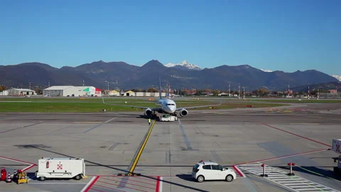 A Ryanair airplane during the pushback 스톡 동영상 196260535