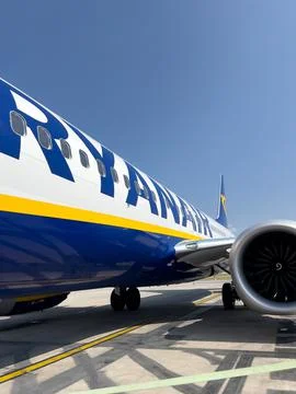 Ryanair flight close up Stock Photos