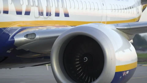 Ryanair Jet Engine Running During Taxi Stock Footage 309269364