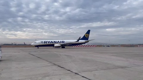 Ryanair plane about to take off Stock Footage 262474989