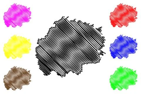 Ryazan Oblast map vector.... Illustrazione stock