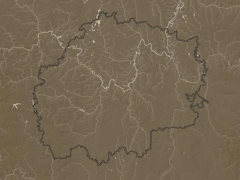 Ryazan', Russia. Elevation map colored in sepia tones with lakes and rivers Stock Illustration