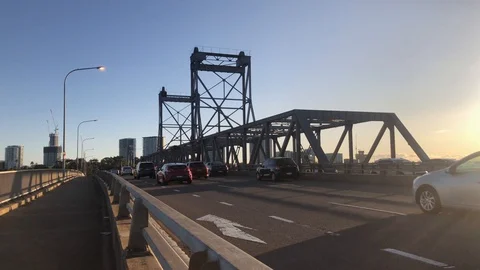 Ryde Bridge Traffic Stock Footage 129589256