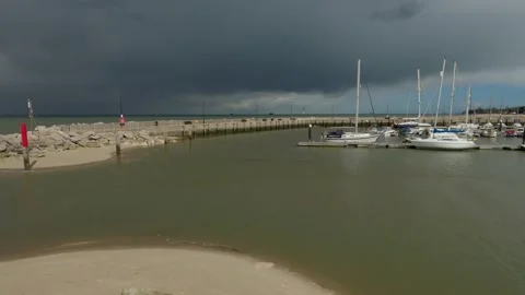 Ryde Harbour, Isle of Wight, slow pan L-R Stock Footage 238554201