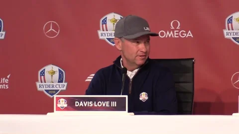 Ryder Cup Day One: Davis Love III press conference Stock Footage 148692360