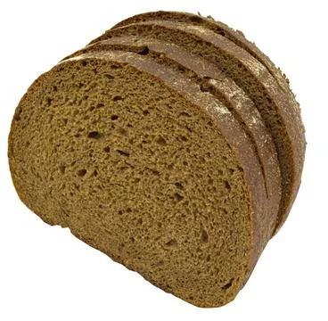 Rye black bread slices isolated on white Foto stock