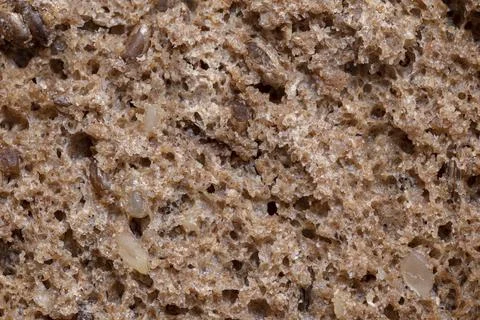 Rye black bread texture macro detailed shot Stock Photos