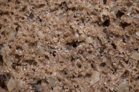 Rye black bread texture macro detailed shot Stock Photos
