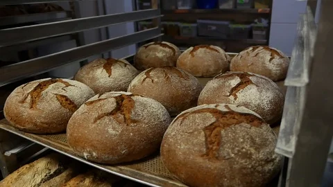 Rye bread in the bakery Stock Footage 118309663