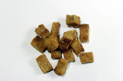 Rye bread croutons Foto stock