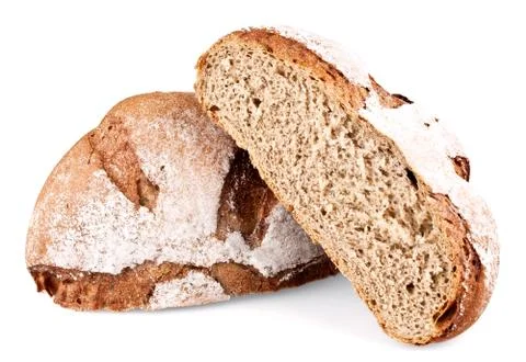 Rye bread cut in half Stock Photos