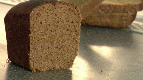 Rye-bread cutting Stock Footage 294412