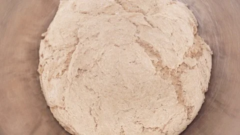 Rye bread dough goes up 10sec- Time lapse Stock Footage 79664975