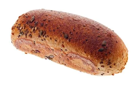 Rye bread with grains on white background. food Stock Photos