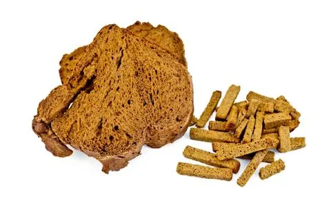 Rye bread homemade with croutons Stock Photos