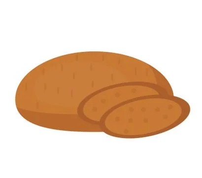 Rye bread icon. Flat design, isolated on white background. Vector illustrat.. Stock Illustration