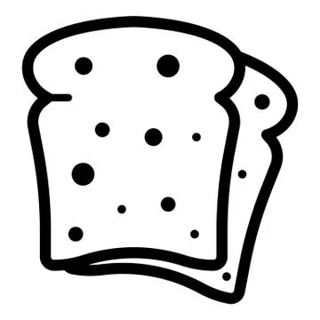 Rye bread icon, outline style Illustrazione stock