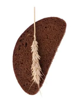 Rye bread isolated on white background Stock Photos