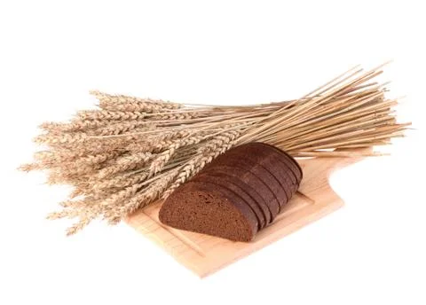 Rye bread isolated on white background Stock Photos