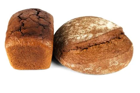 Rye bread isolated on white background Stock Photos
