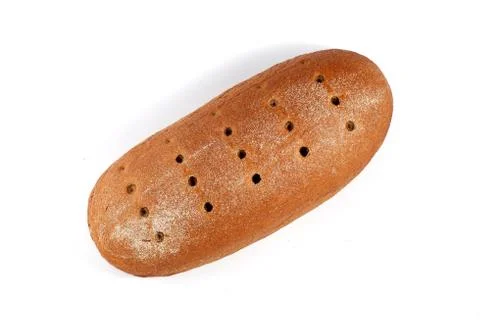 Rye bread isolated on white background. Smooth and beautiful. Stockfoto's