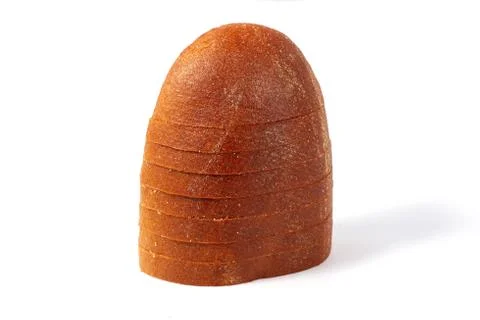 Rye bread isolated on white background. Smooth and beautiful. 스톡 사진
