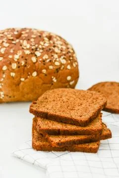 Rye bread isolated on white background Stock Photos