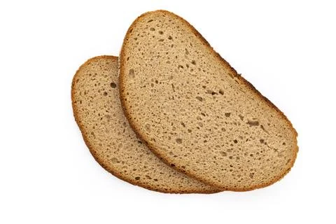 Rye bread isolated on white background. Stock Photos