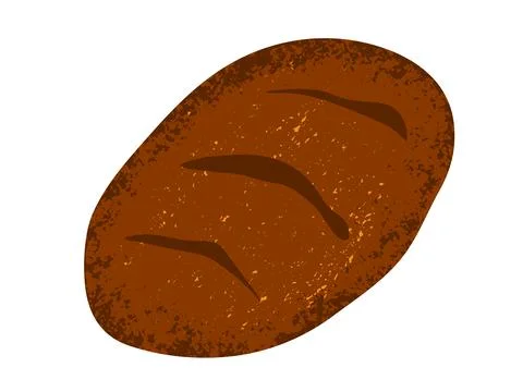 Rye bread loaf isolated on a white background. Vector illustration. Top view Illustrazione stock