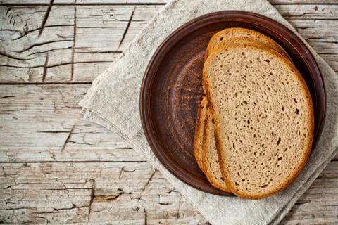 Rye bread in a plate Foto stock
