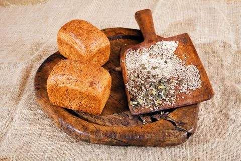 Rye bread with seeds Stock Photos