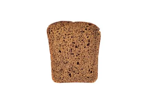 Rye bread slice isolated on white background Stock Photos