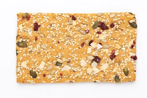 Rye bread slice on a white background. Stock Photos