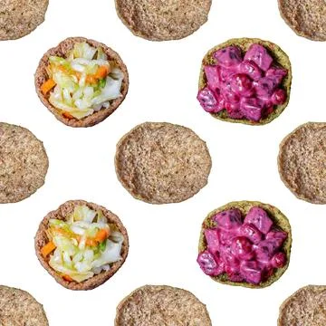 Rye bread toasts on a white background as a pattern Stock Photos