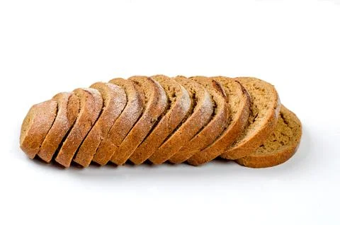 Rye bread on white background Stockfoto's