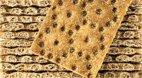 Rye crispbread. Background with bread products. Cracker Stock Photos