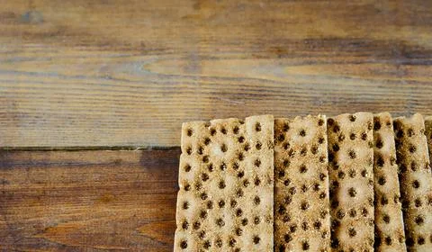 Rye crispbread. Crispy dry bread. Crispbread for sandwiches. Bread replacemen Stock Photos