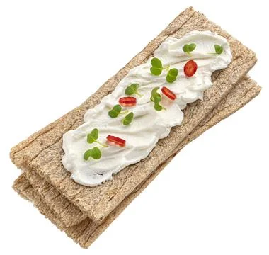 Rye crispbread isolated on white background, top view Stock Photos
