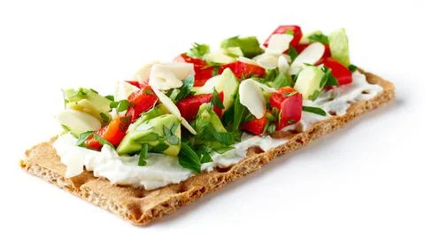 Rye crispbread isolated on white Stock Photos