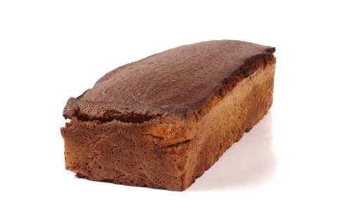 Rye dark bread isolated on the white Stock Photos