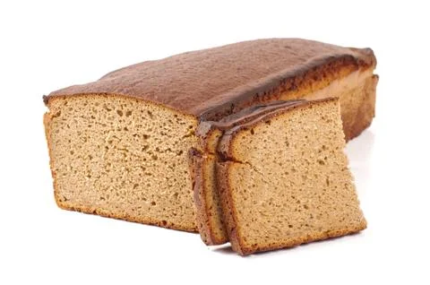 Rye dark bread isolated on the white Stock Photos