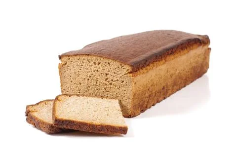 Rye dark bread isolated on the white Stock Photos