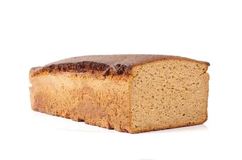 Rye dark bread isolated on the white Stock Photos