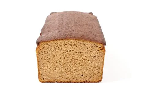 Rye dark bread isolated on the white Stock Photos