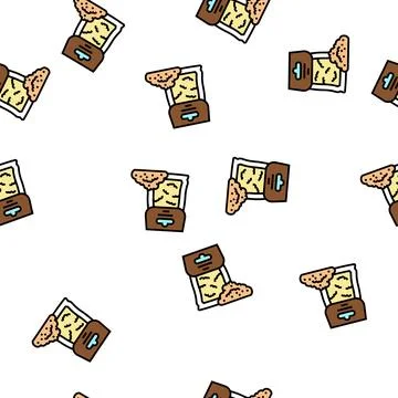 Rye flour bag vector seamless pattern 스톡 일러스트