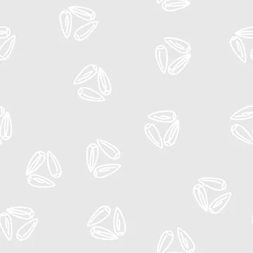 Rye grain food line vector seamless pattern Stock Illustration