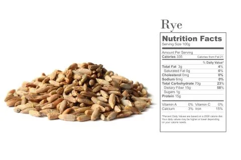 Rye grain seeds Stock Photos